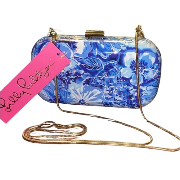 NEW Lilly Pulitzer Coastal Blue Catch In Keep Clutch